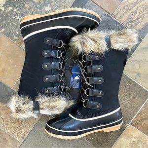 Jambu•NWT•9.5•Ella Waterproof Boots•Black•Warm Insulated Fleece Lining•Faux Fur